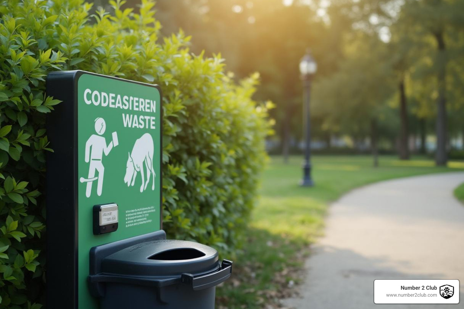 of a designated pet waste station in a park - How much dog poop