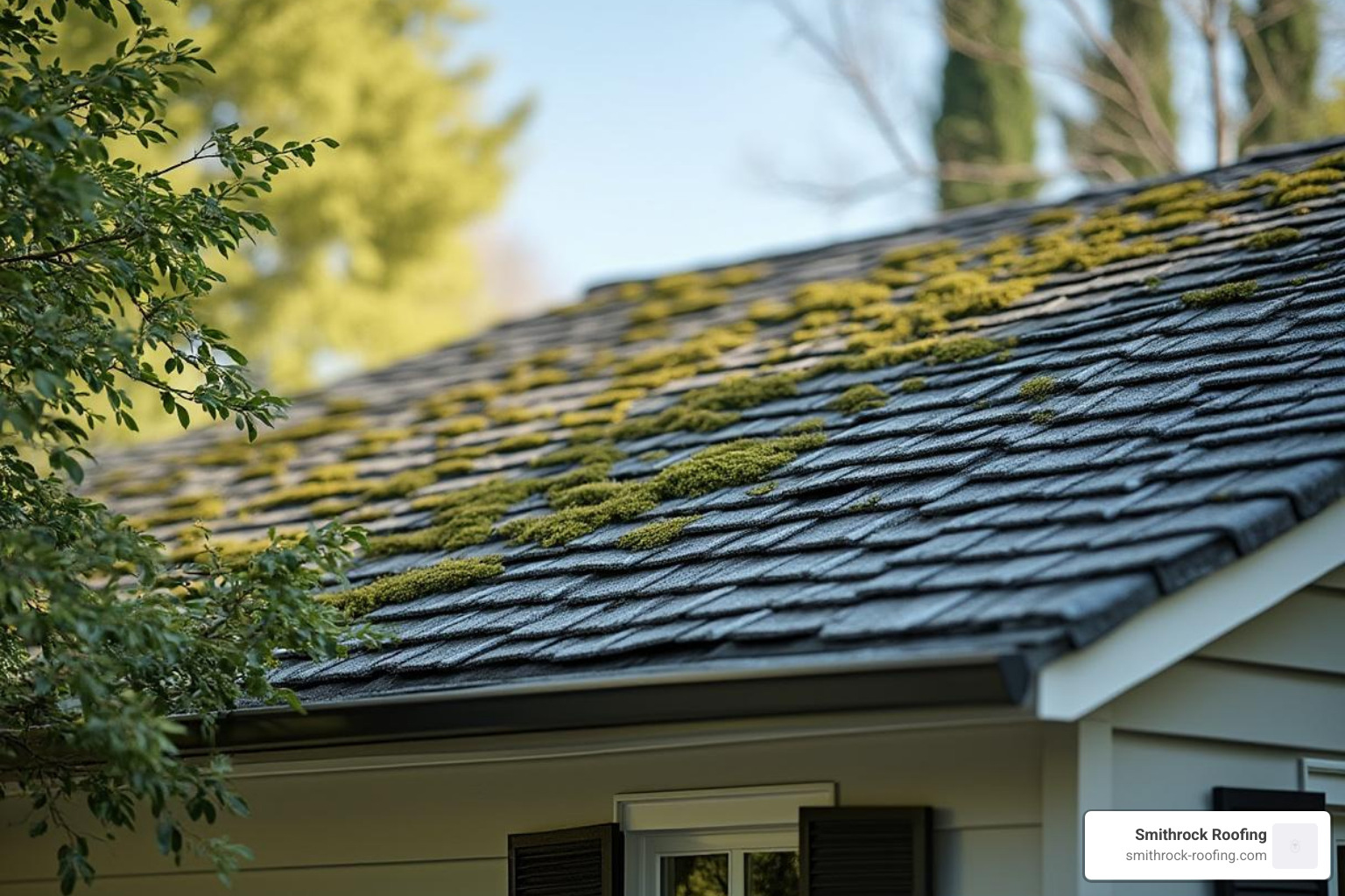 a well-maintained roof with trimmed nearby trees - wind damage to roof