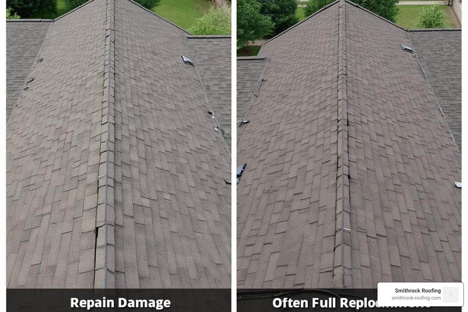 Roof needing minor repair vs. one needing full replacement - new roof cost