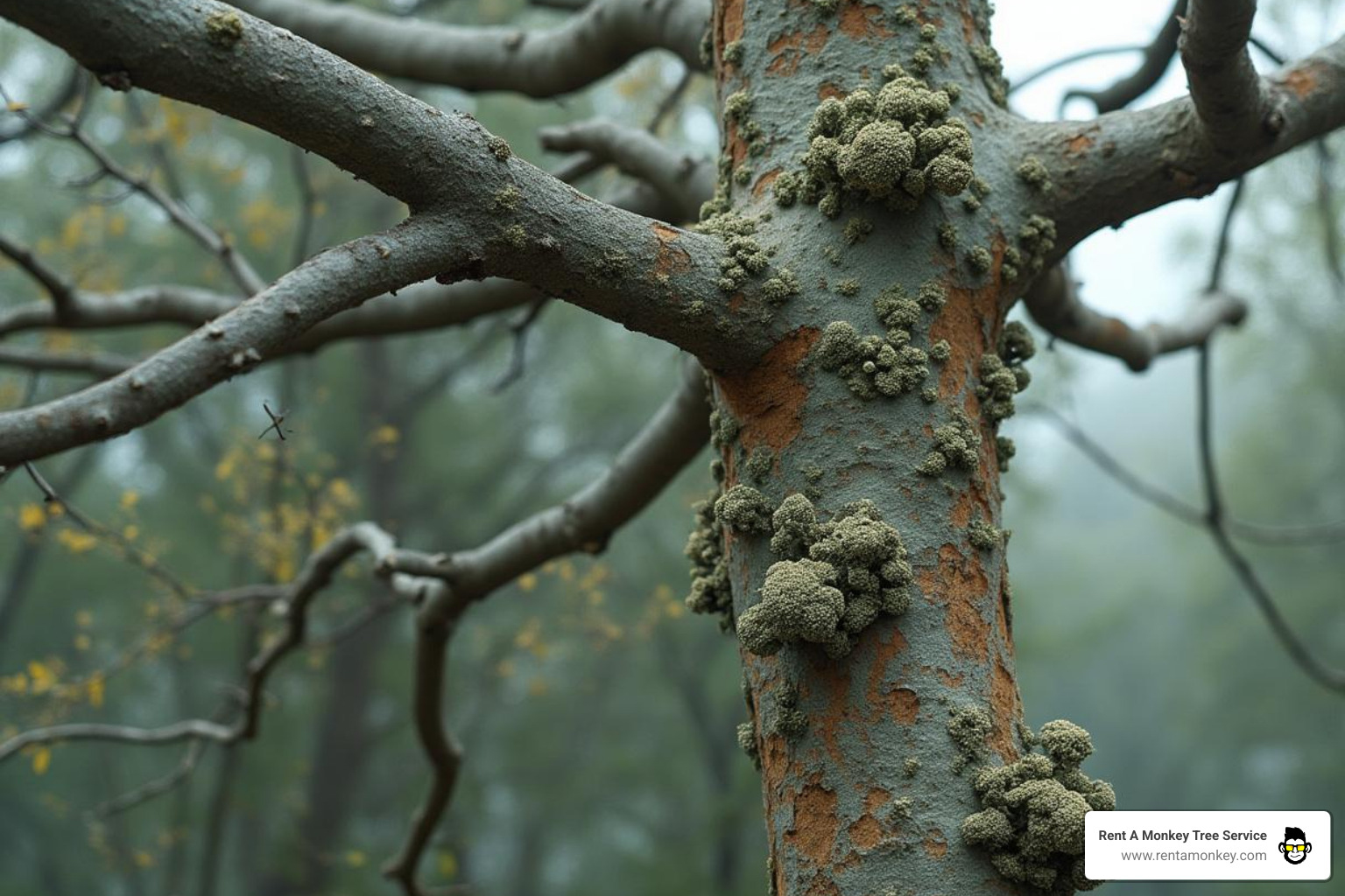 tree with clear signs of disease, like dead branches or fungus - tree removal Park City UT