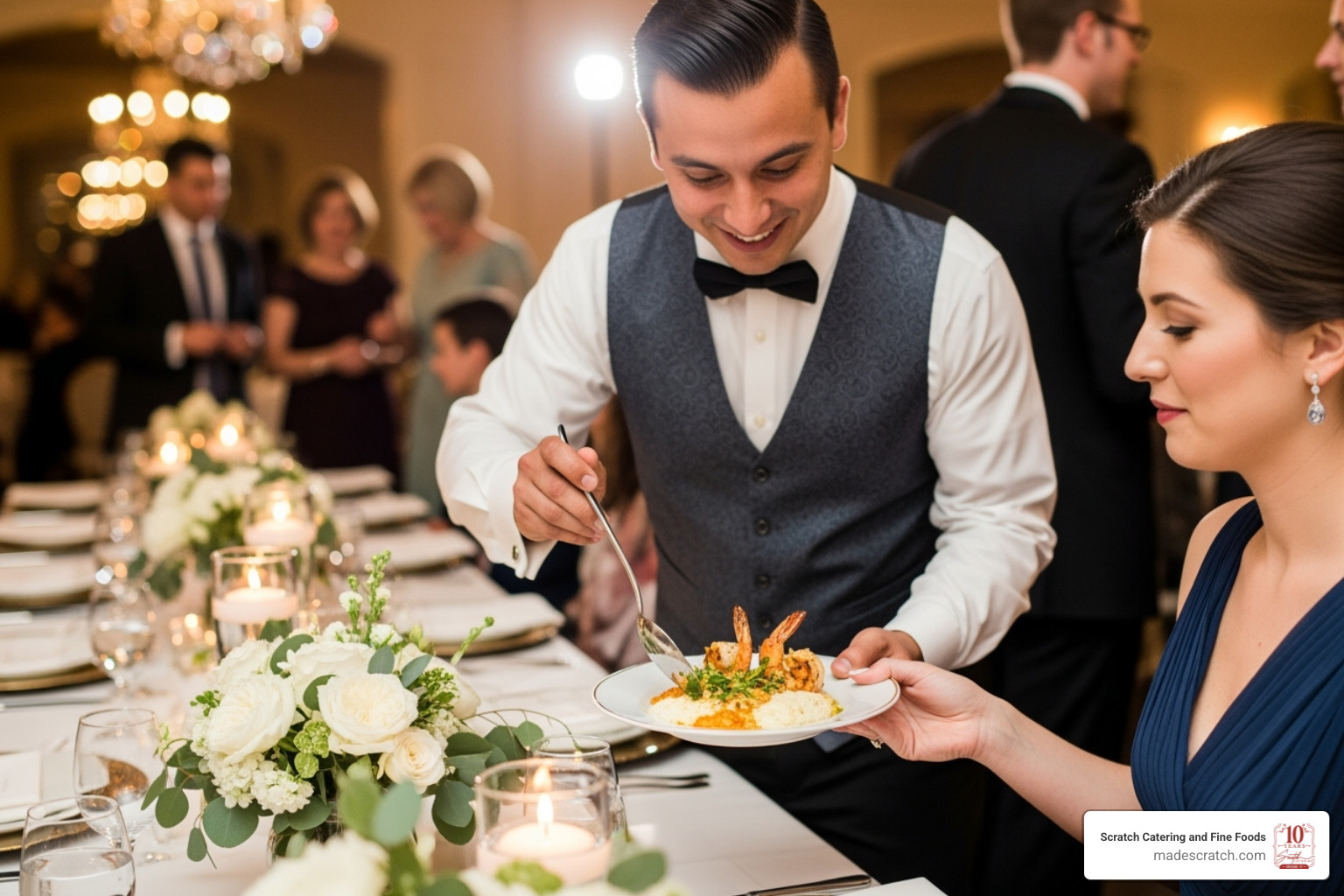 caterer serving shrimp and grits at a wedding reception - shrimp and grits catering caterer serving shrimp and grits at a wedding reception - shrimp and grits catering