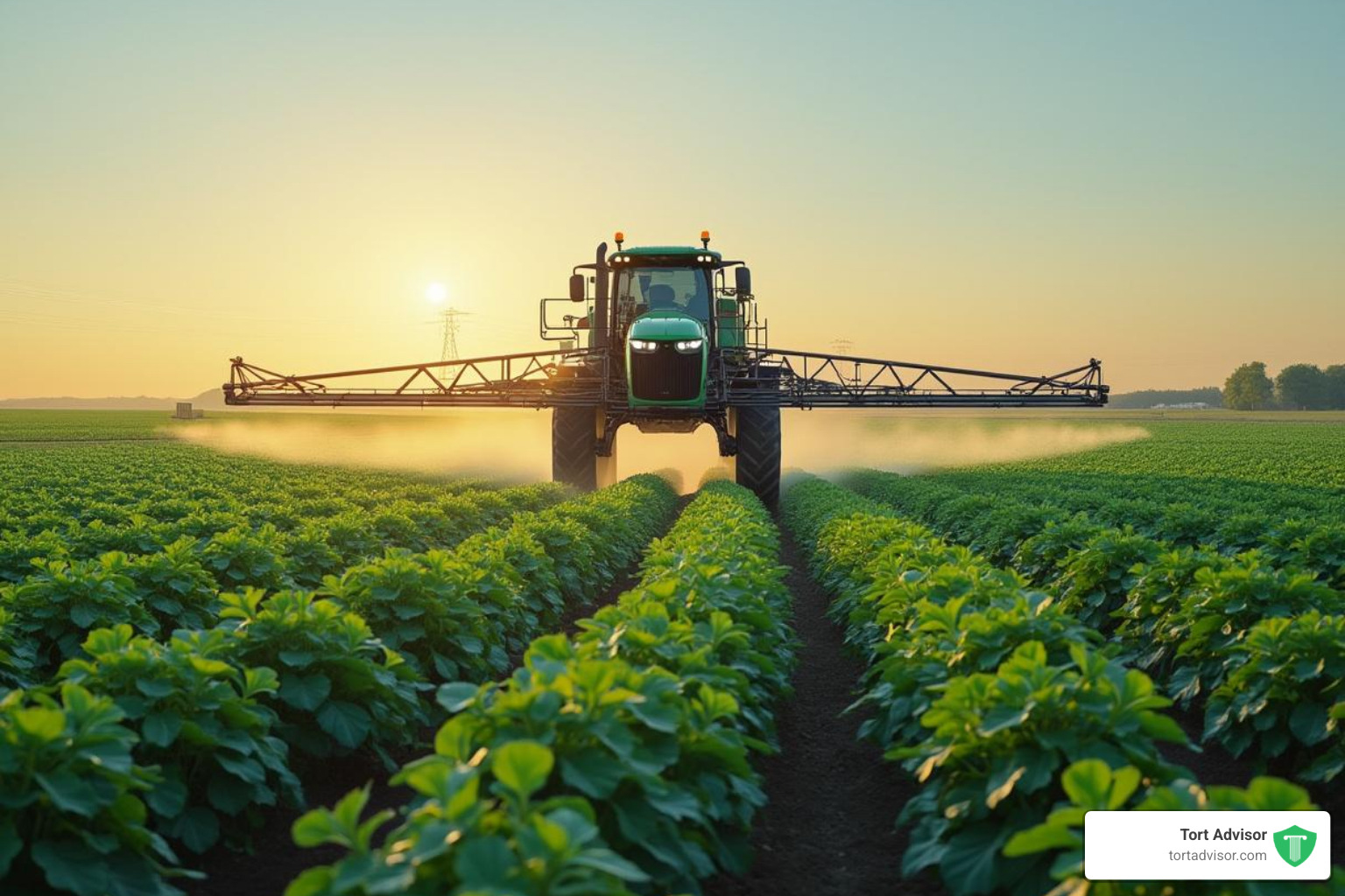 Large farm using a sprayer - roundup weed killer manufacturer