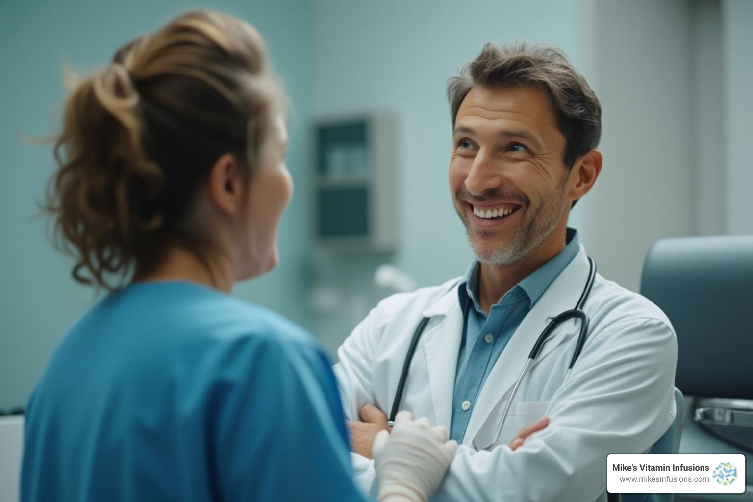 A person asking a question to a medical professional - best iv therapy near me