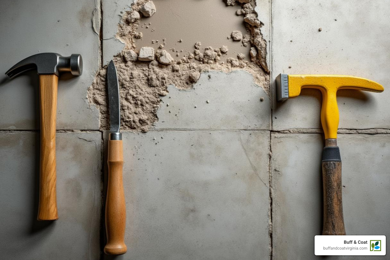 Tools for tile removal like a hammer, chisel, and pry bar - replacing tile with hardwood Tools for tile removal like a hammer, chisel, and pry bar - replacing tile with hardwood