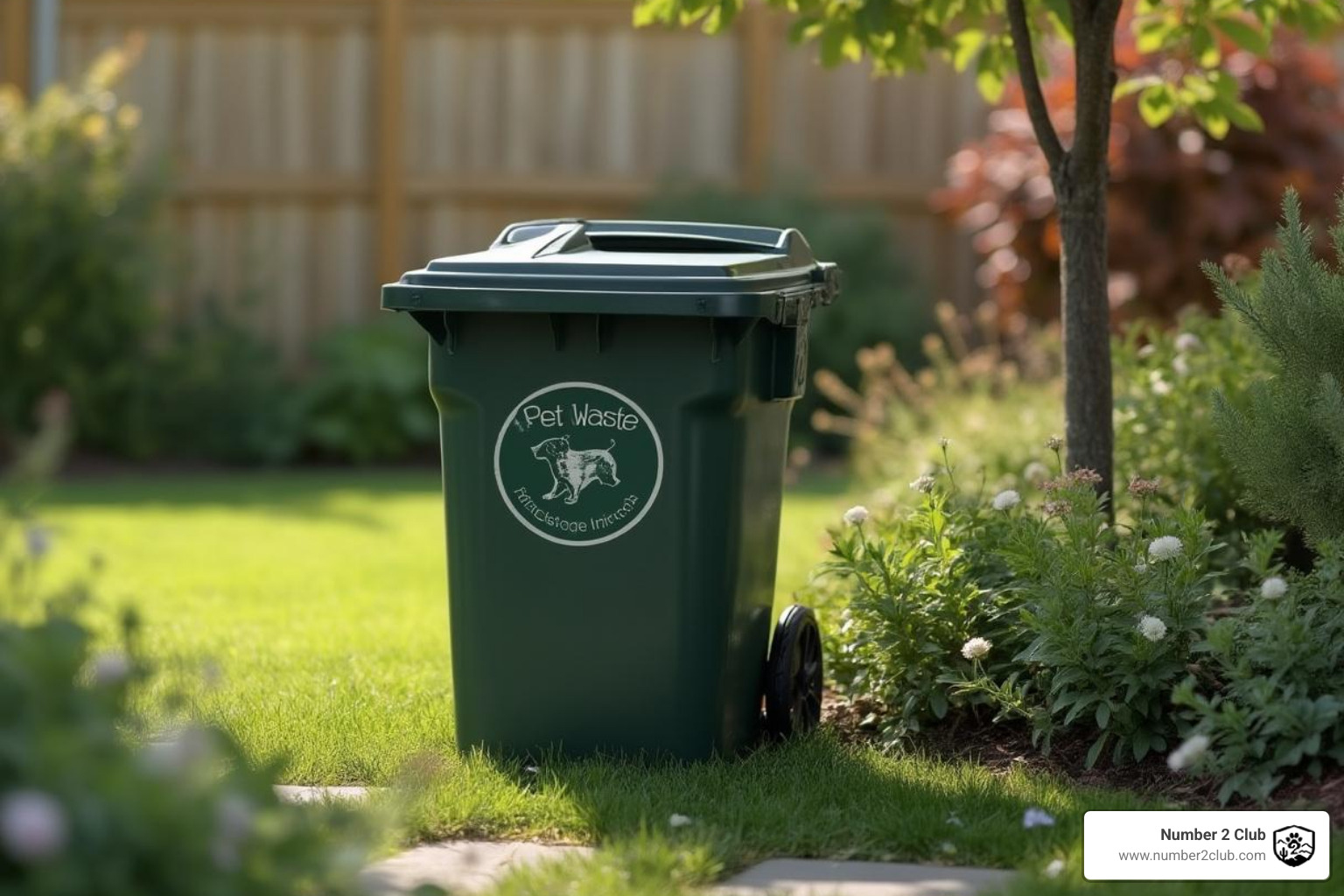 a sealed, dedicated outdoor trash can for pet waste - picking up dog poop
