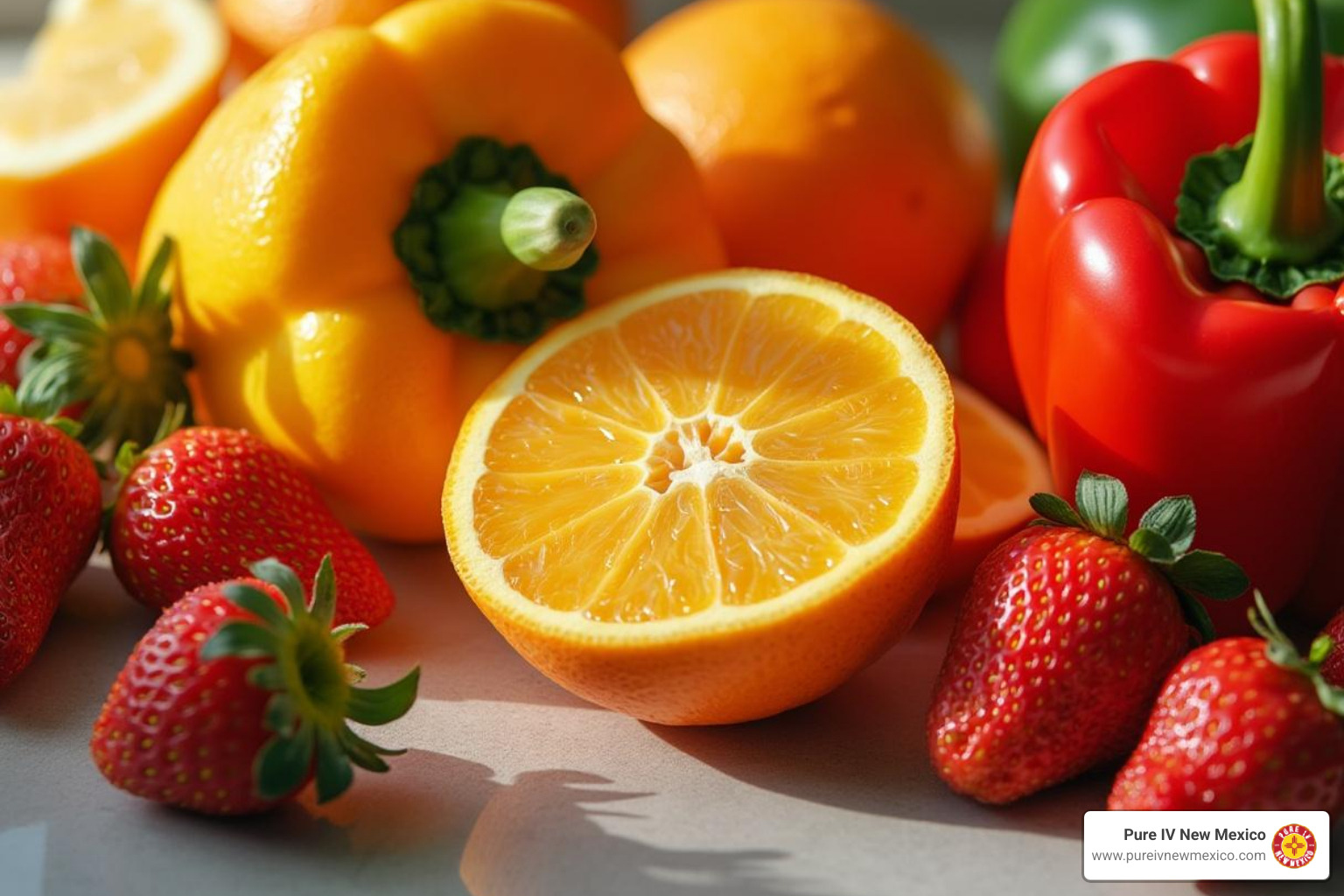 Vitamin C-rich foods like oranges, strawberries, and bell peppers - cold relief at home