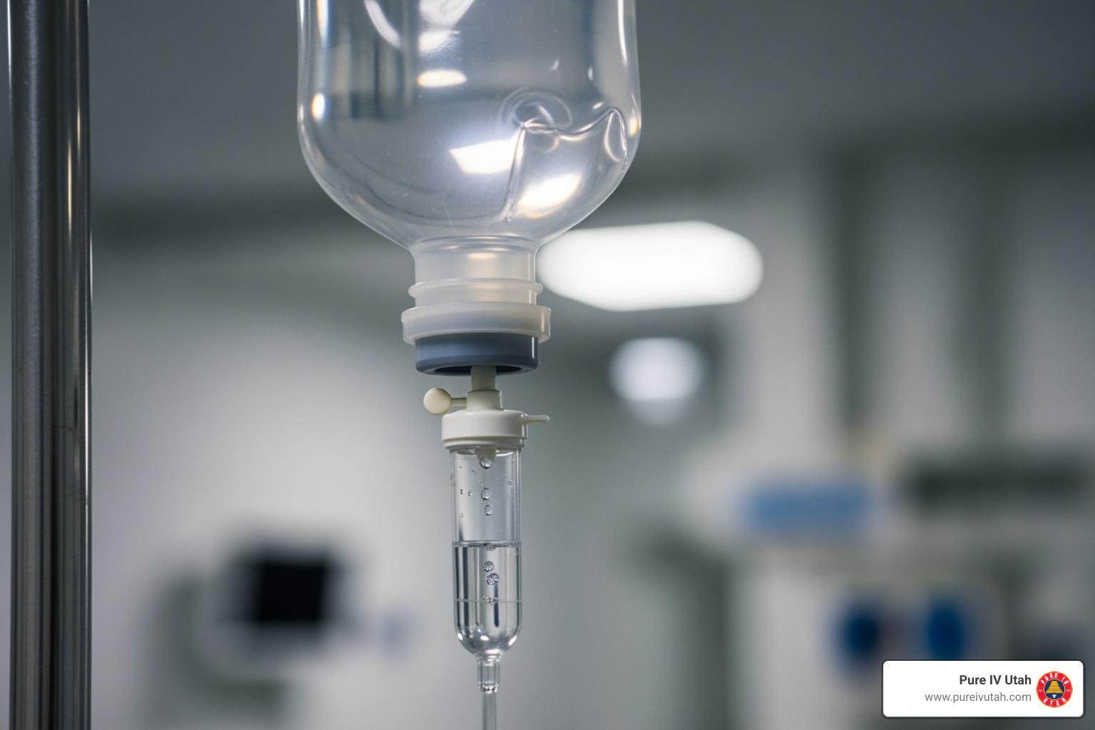 IV drip bag close-up - iv treatment for dehydration near me