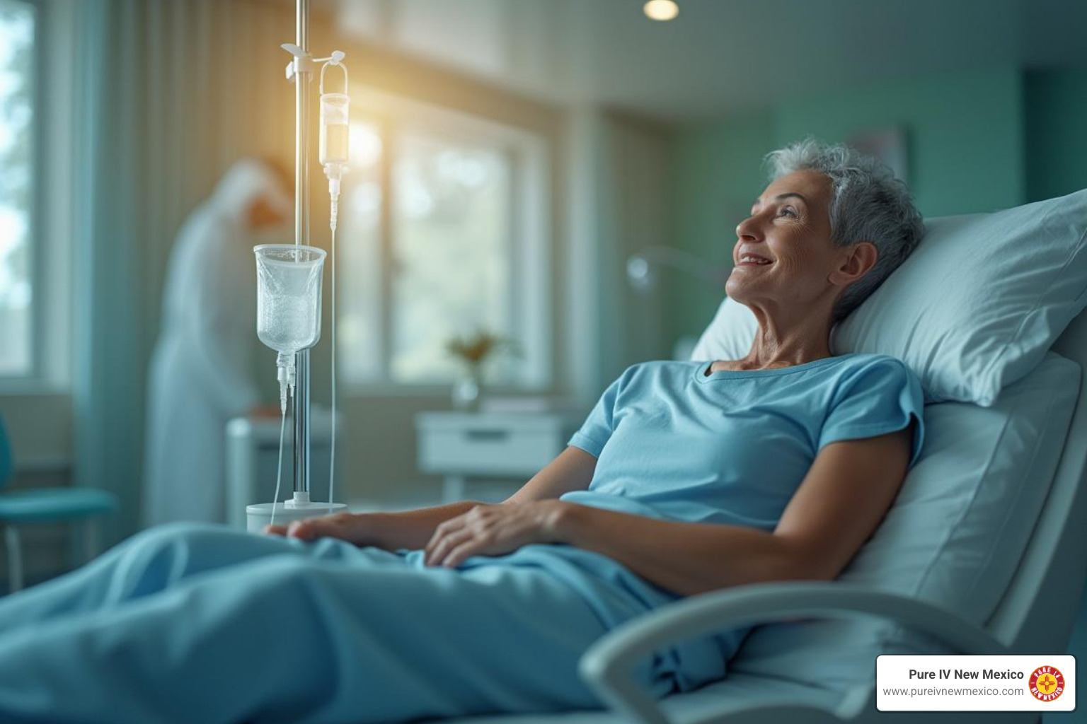 a calm, professional IV therapy session in a comfortable setting - vitamin d infusion