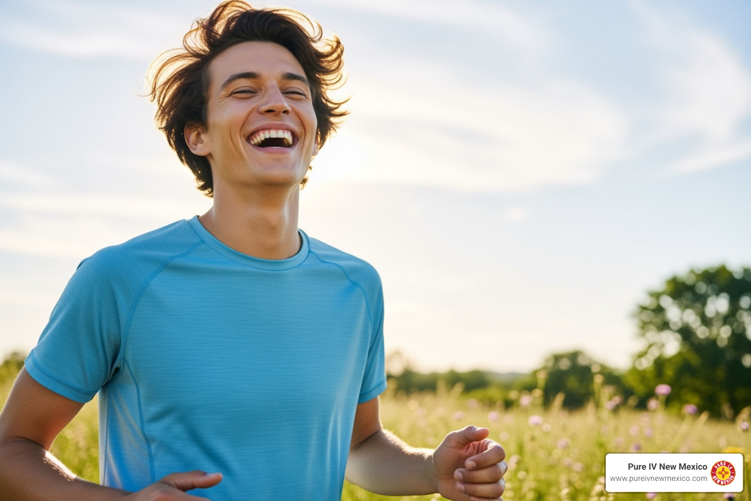 person looking energized and healthy - vitamin infusion