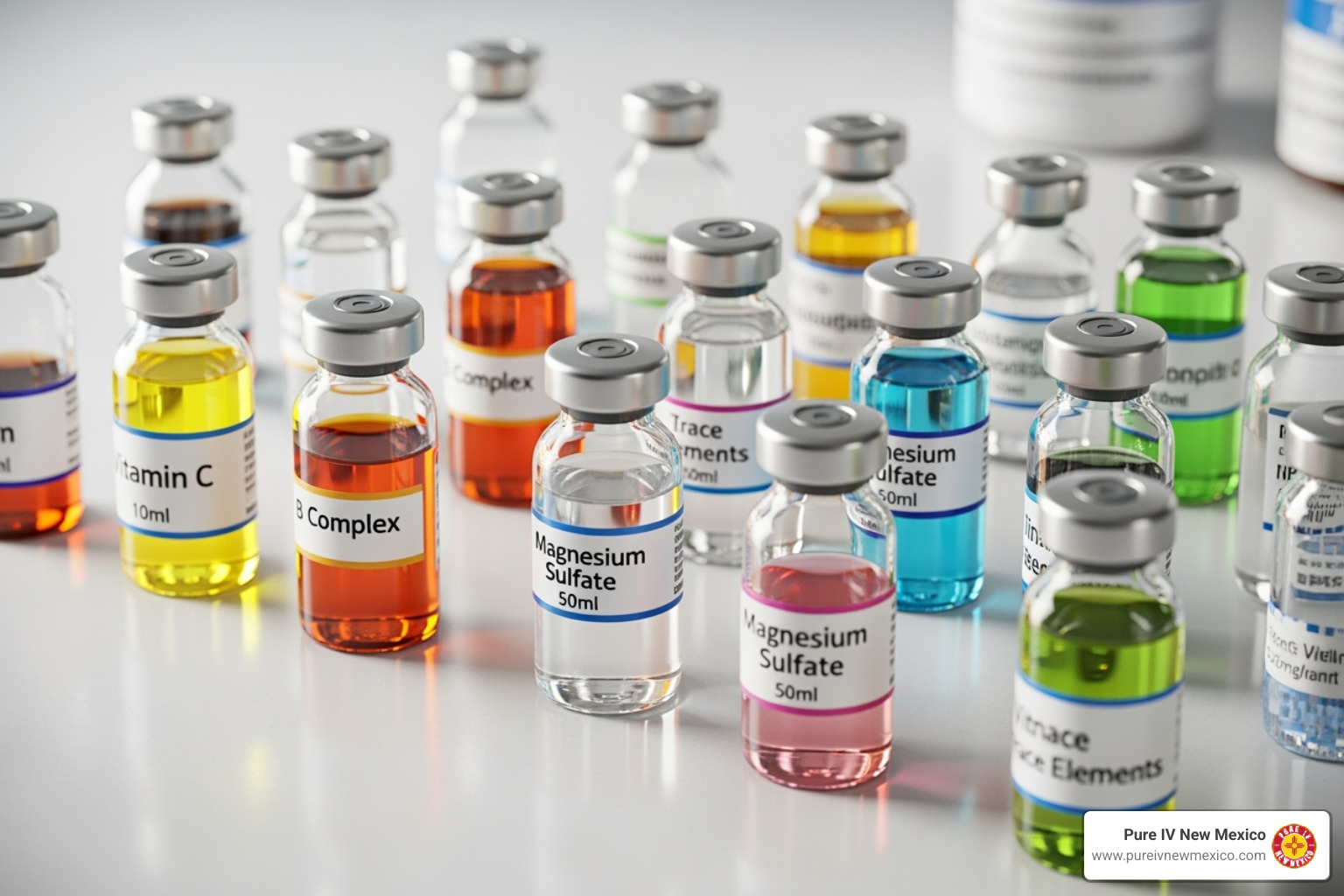 ingredients of a Myers' Cocktail - vitamin infusion