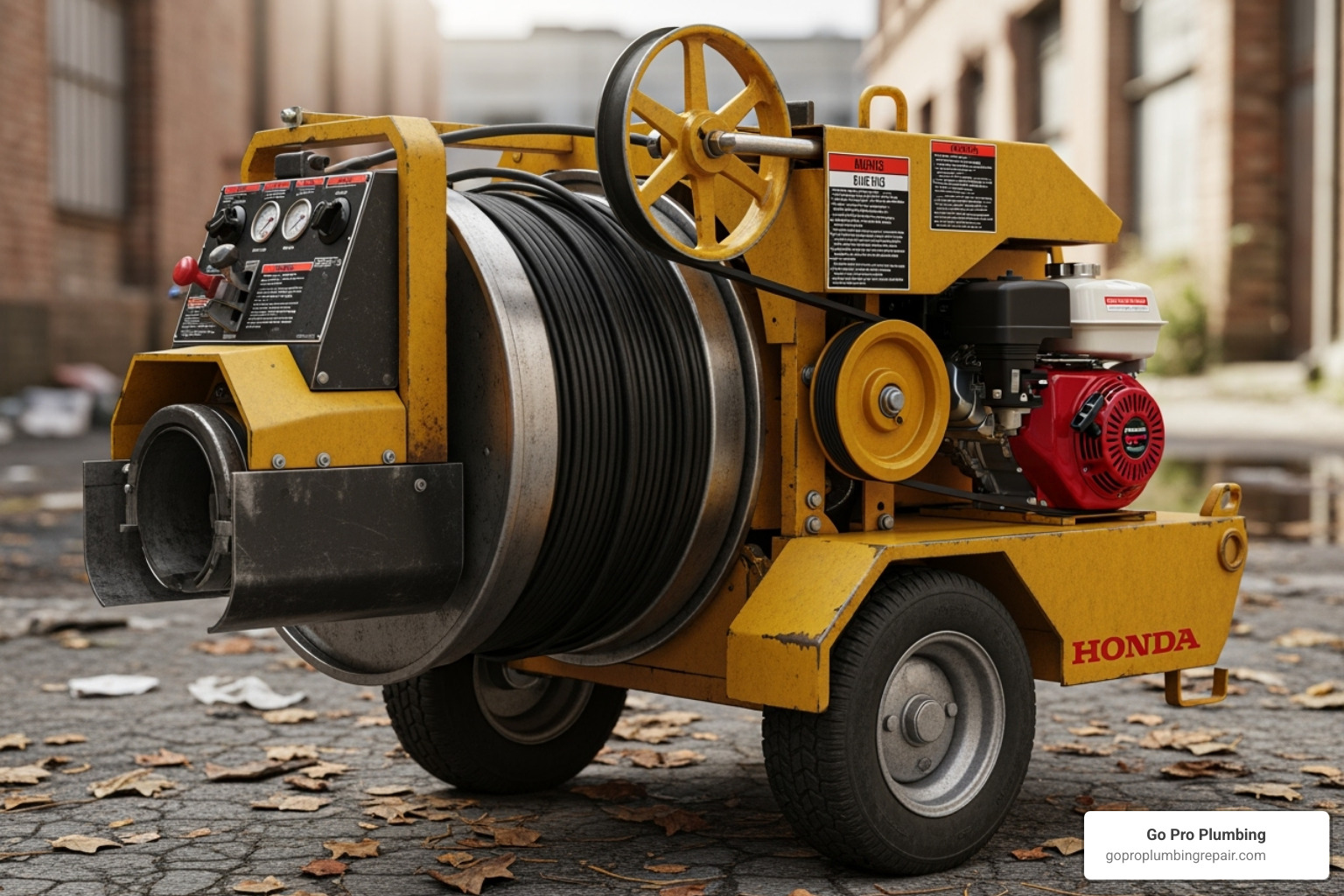 typical drum-style sewer machine - commercial sewer snake machine