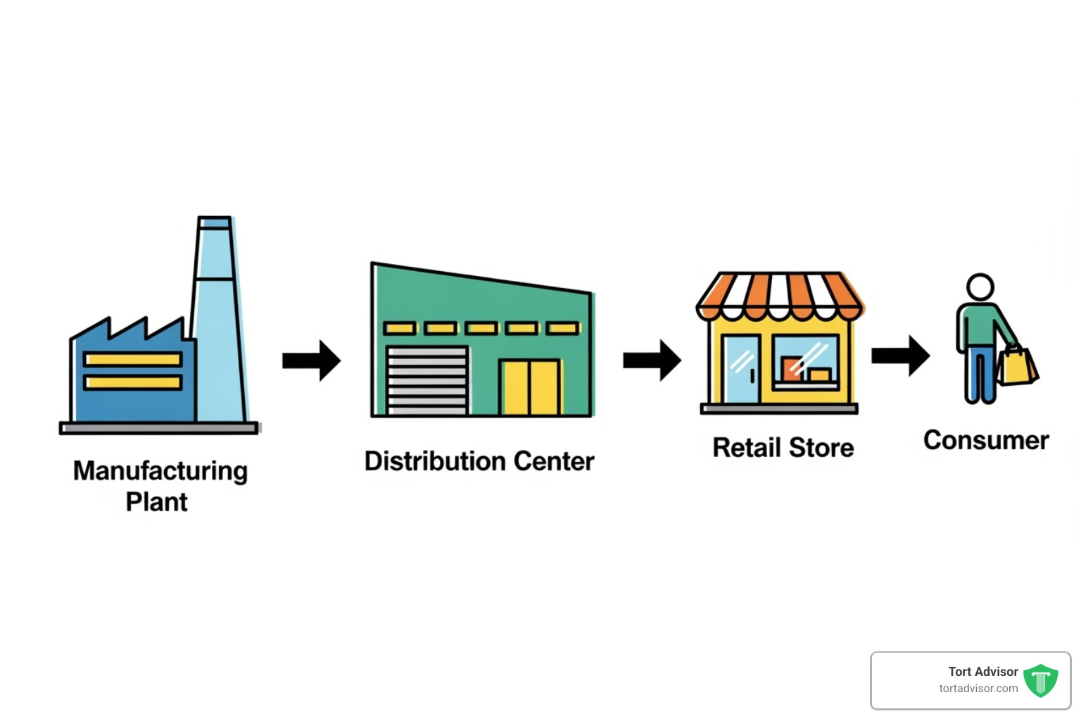 supply chain diagram from manufacturer to retailer - product liability lawyer New Mexico