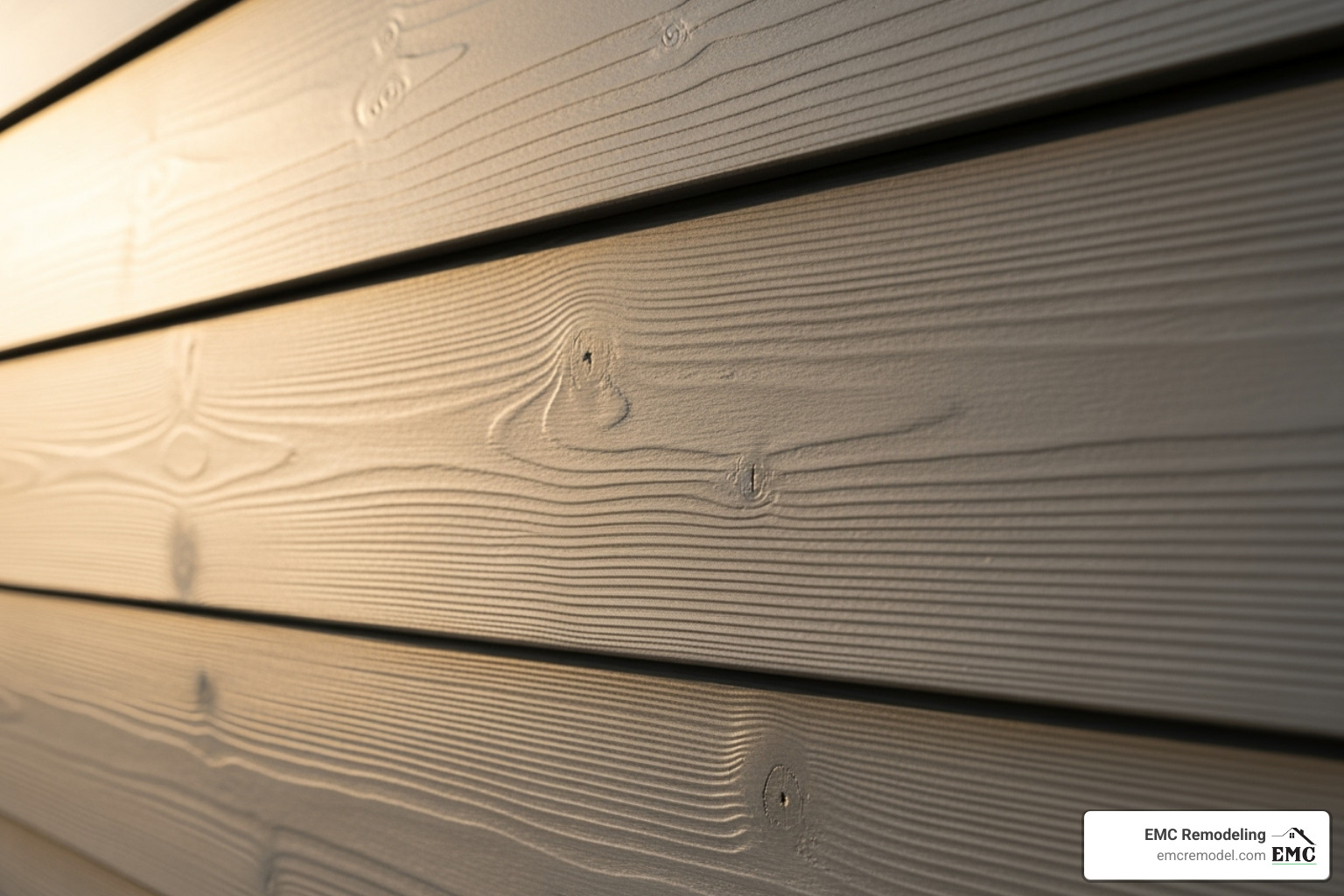 Close-up shot showing the overlap and 5-inch exposure of HardiePlank siding - 5 inch hardie siding