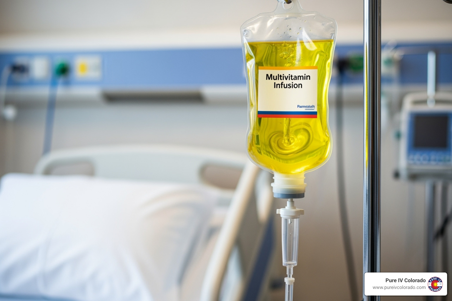 IV bag with yellow vitamin solution - vitamin IV drips