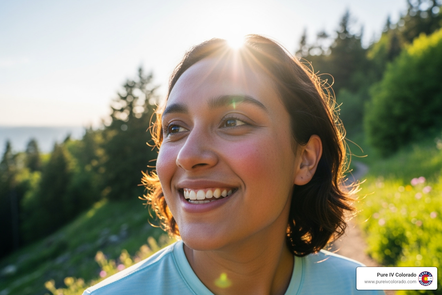 vibrant person outdoors - vitamin IV drips