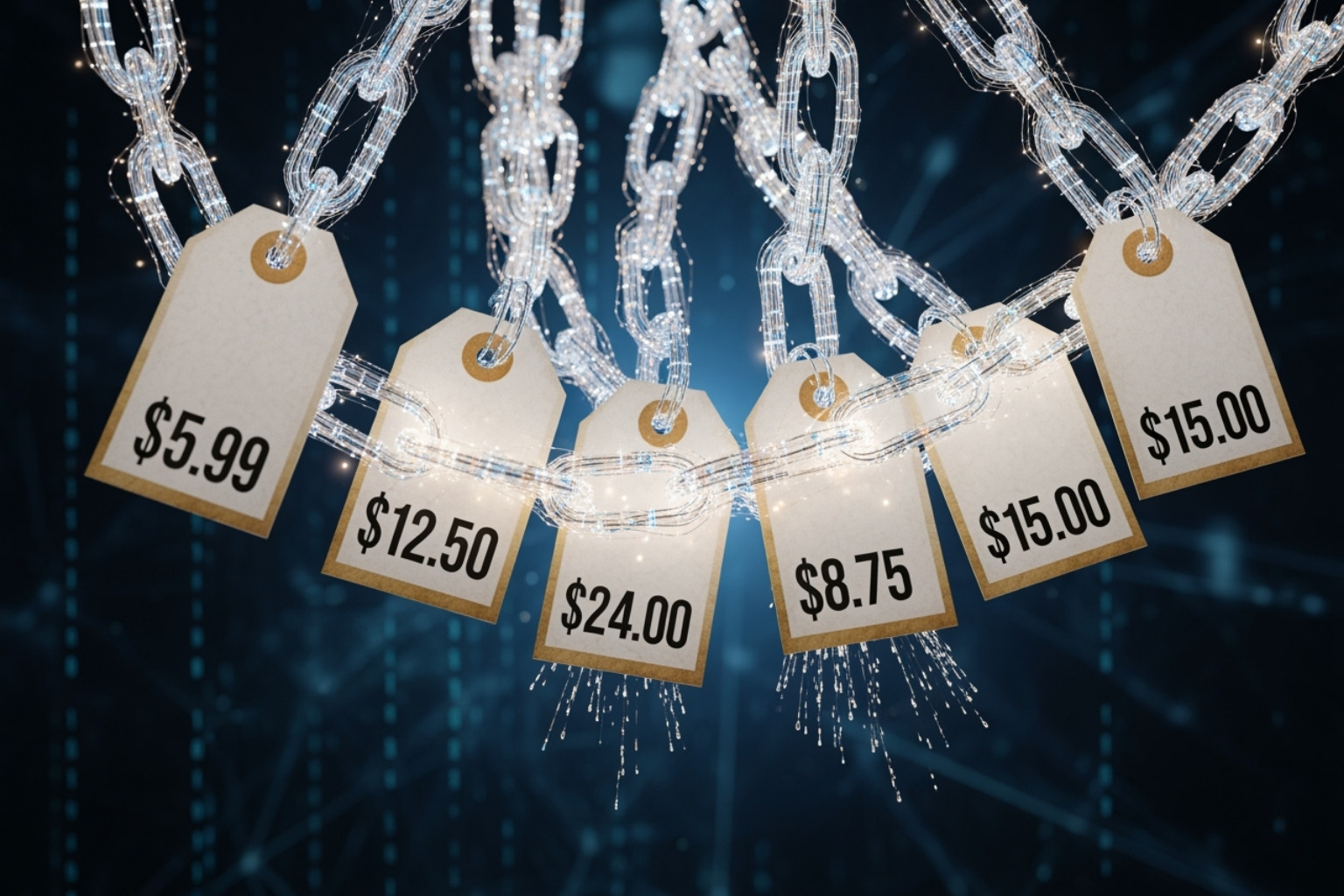 Image of various price tags on links to illustrate different costs - buy backlinks online