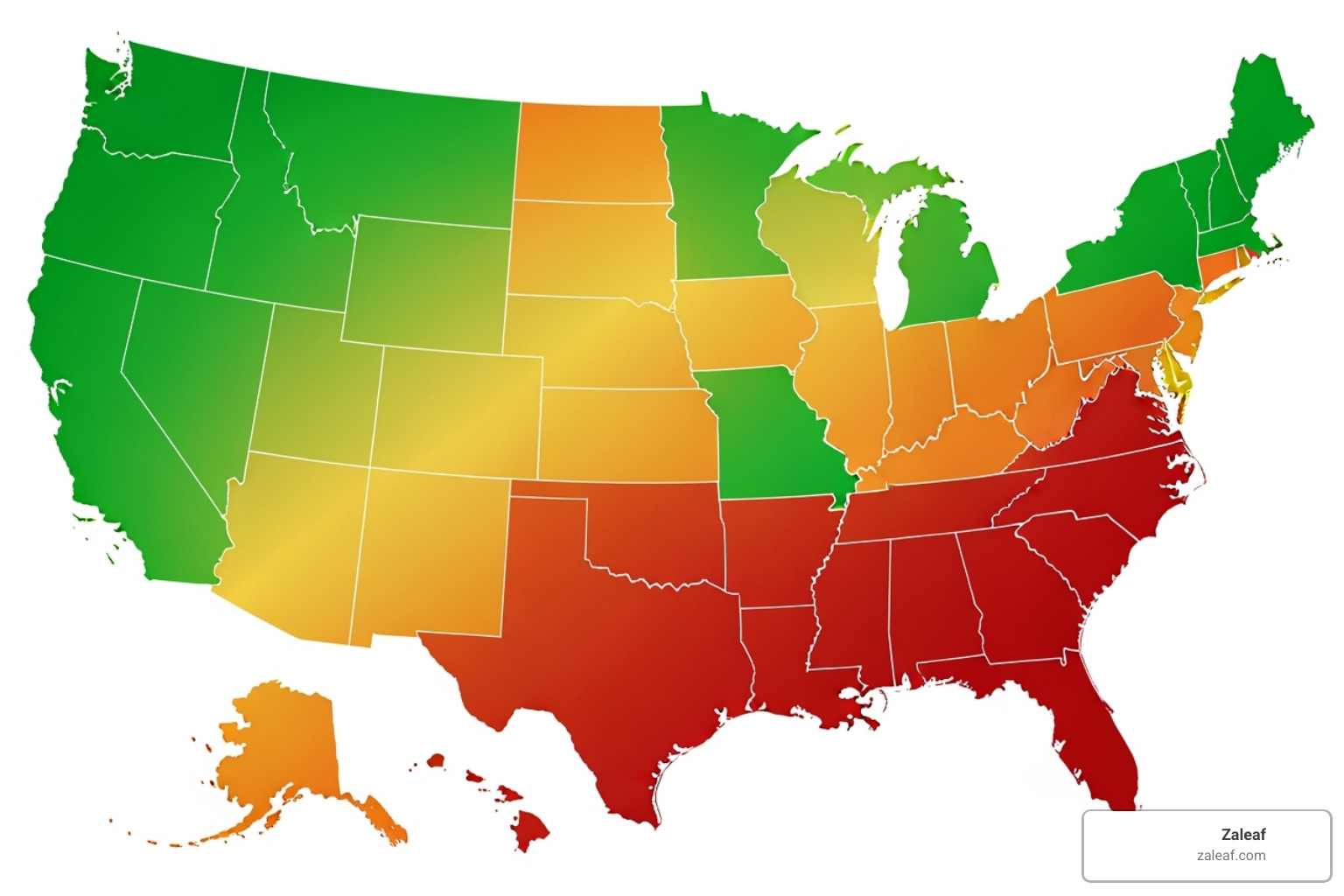 map of the United States with states colored by cannabis legality - can you fly with thc gummies 2024