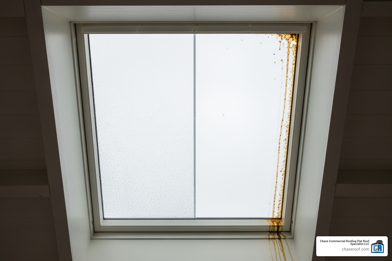condensation vs leak - flat roof skylight repair