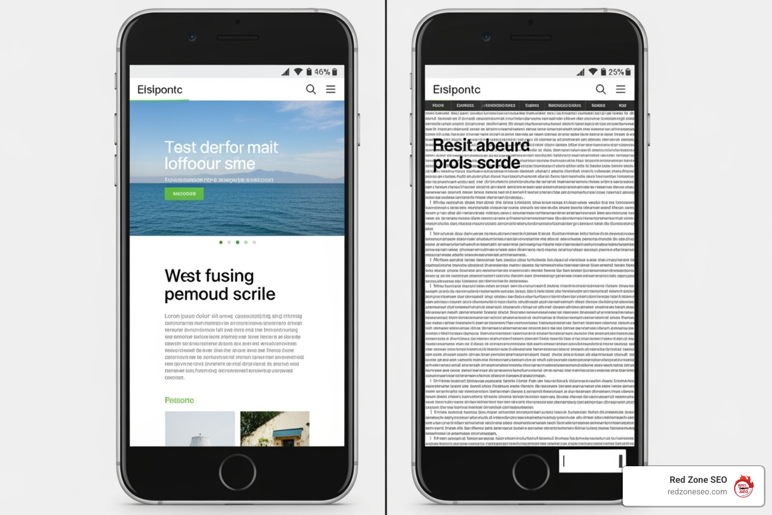 mobile-friendly website vs. non-mobile-friendly site - how to check on page seo