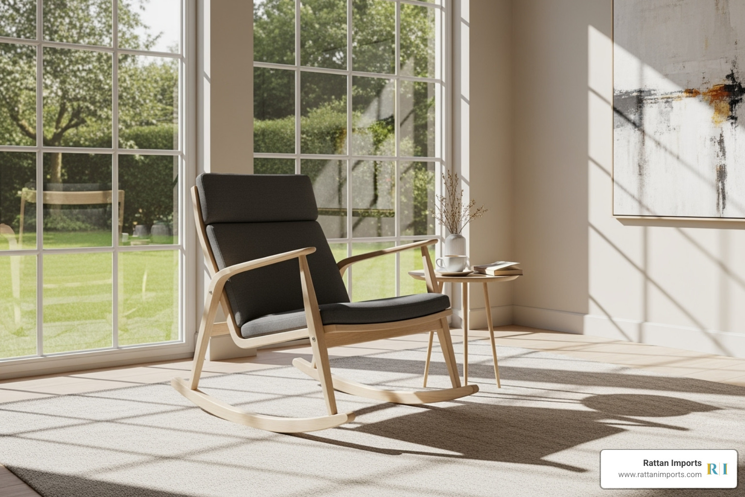 Modern rocking chair in a well-lit room - glider chair ikea