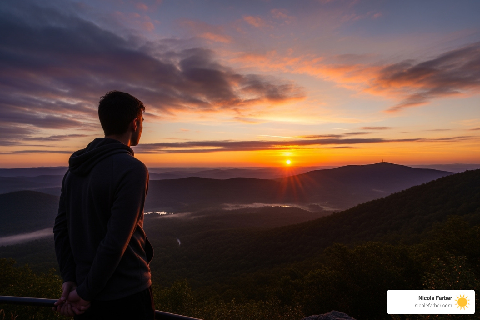 person looking thoughtfully at a sunrise - faith based life coach certification