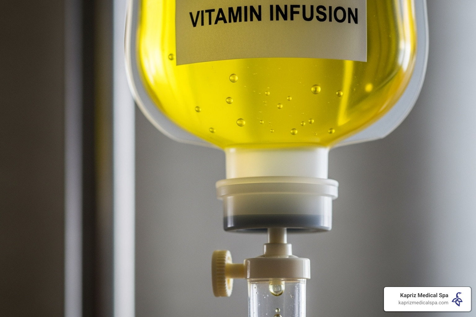 close-up on an IV drip bag with vitamins - iv therapy jacksonville