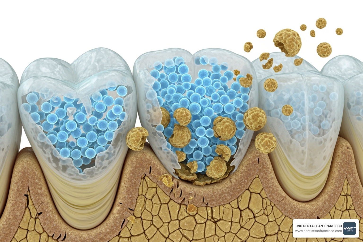diagram showing how non-abrasive agents lift stains from enamel pores - non abrasive teeth whitening