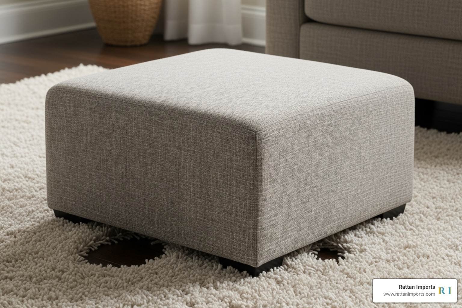 simple non-wicker footrest - wicker footrest