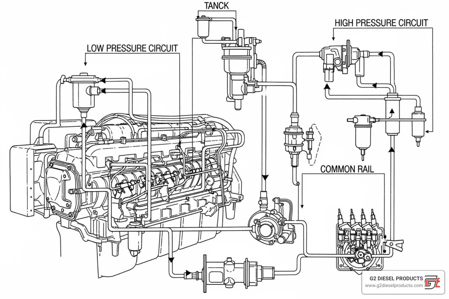 Conceptual PACCAR MX13 fuel system diagram with labeled components and flow paths - paccar mx13 fuel system diagram Conceptual PACCAR MX13 fuel system diagram with labeled components and flow paths - paccar mx13 fuel system diagram