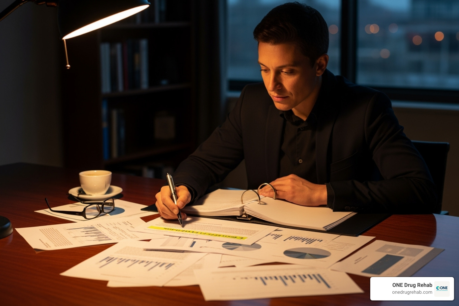 a person thoughtfully reviewing documents, symbolizing the decision-making process - outpatient alcohol rehab programs
