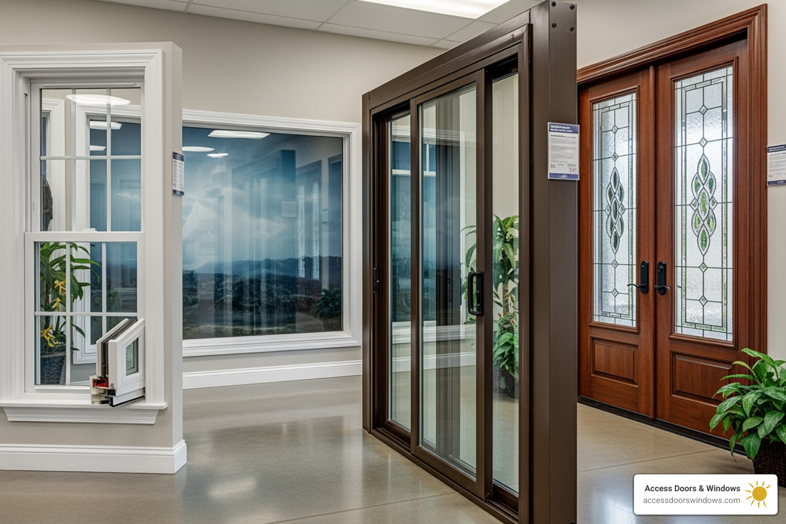 various styles of impact windows and doors such as casement, picture, sliding, and French doors - Florida impact-resistant windows