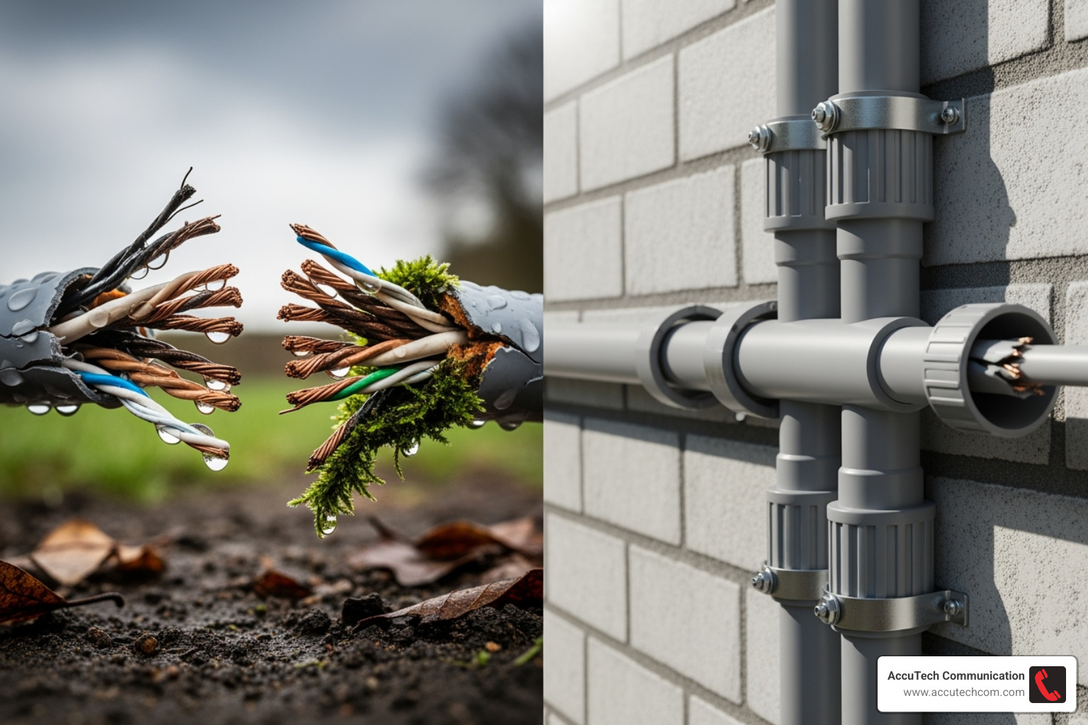 damaged vs intact cable in conduit - conduit for outdoor network cable damaged vs intact cable in conduit - conduit for outdoor network cable