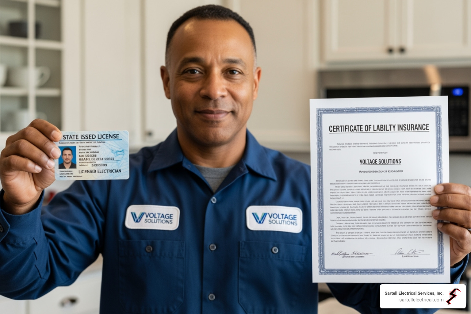 electrician showing their license and insurance credentials - local emergency electrician electrician showing their license and insurance credentials - local emergency electrician