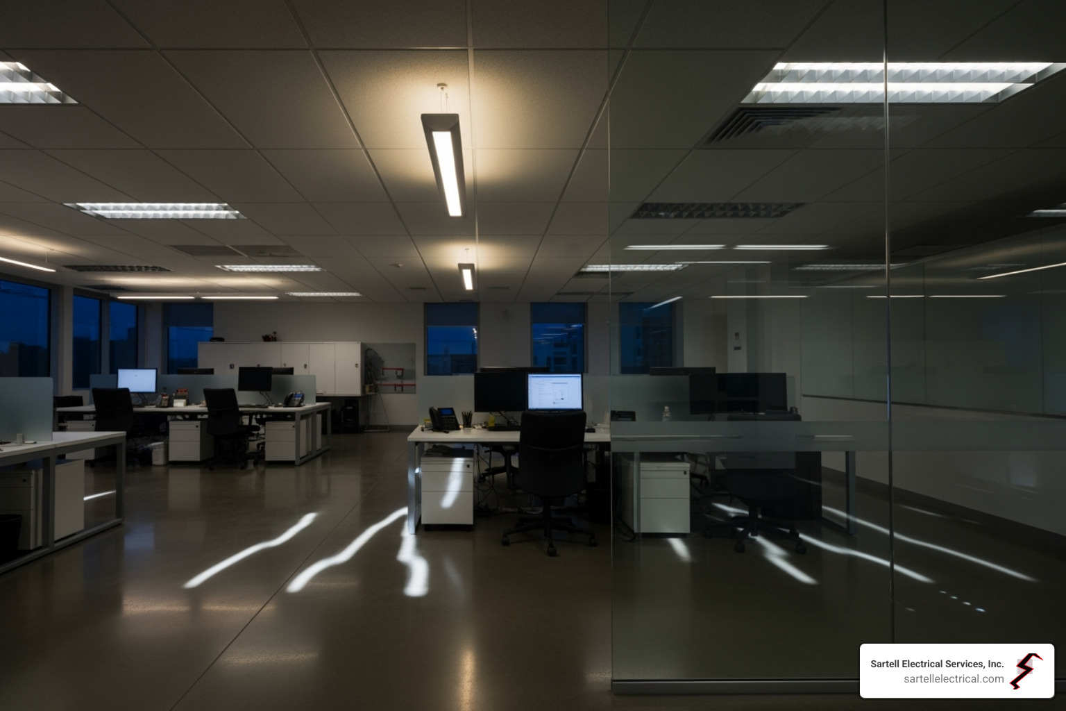 flickering office lights - commercial electrical contractors near me