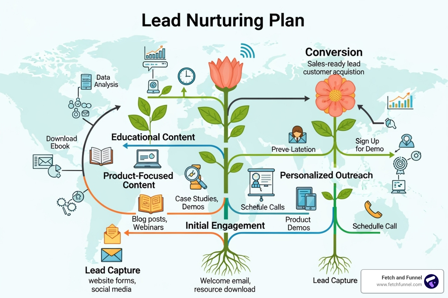 chart showing increased revenue from nurtured leads - lead nurturing plan chart showing increased revenue from nurtured leads - lead nurturing plan