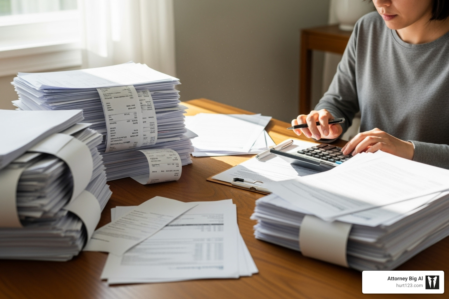 person with a calculator and medical bills - Should I accept settlement offer person with a calculator and medical bills - Should I accept settlement offer