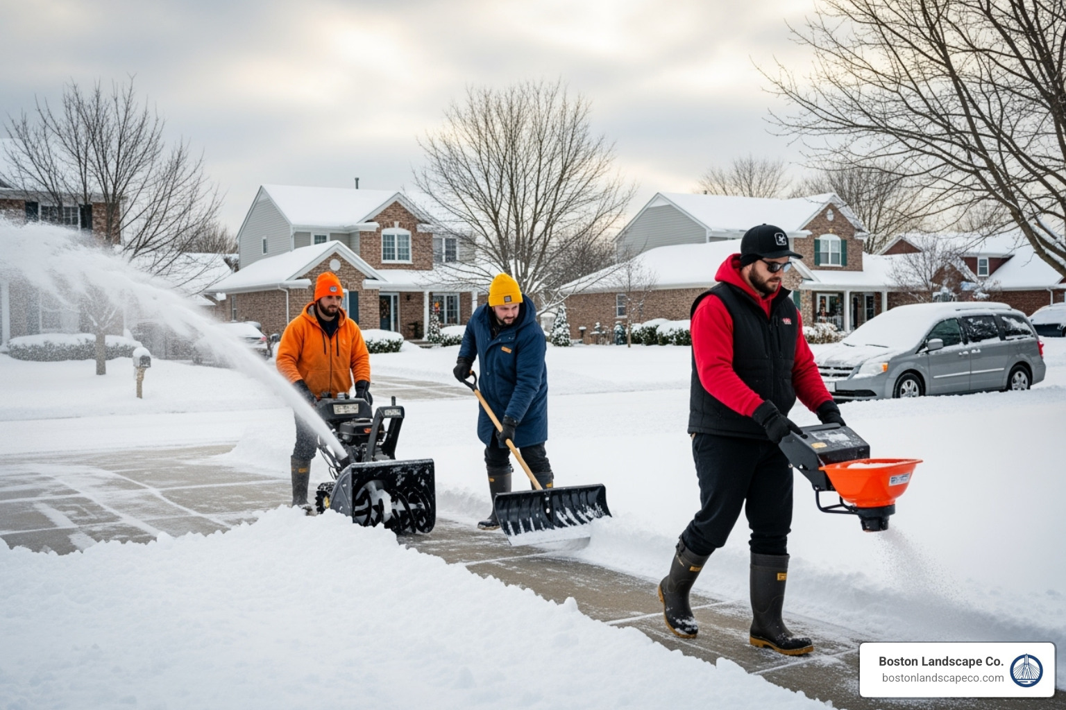 team performing various snow removal tasks - Plow service near me