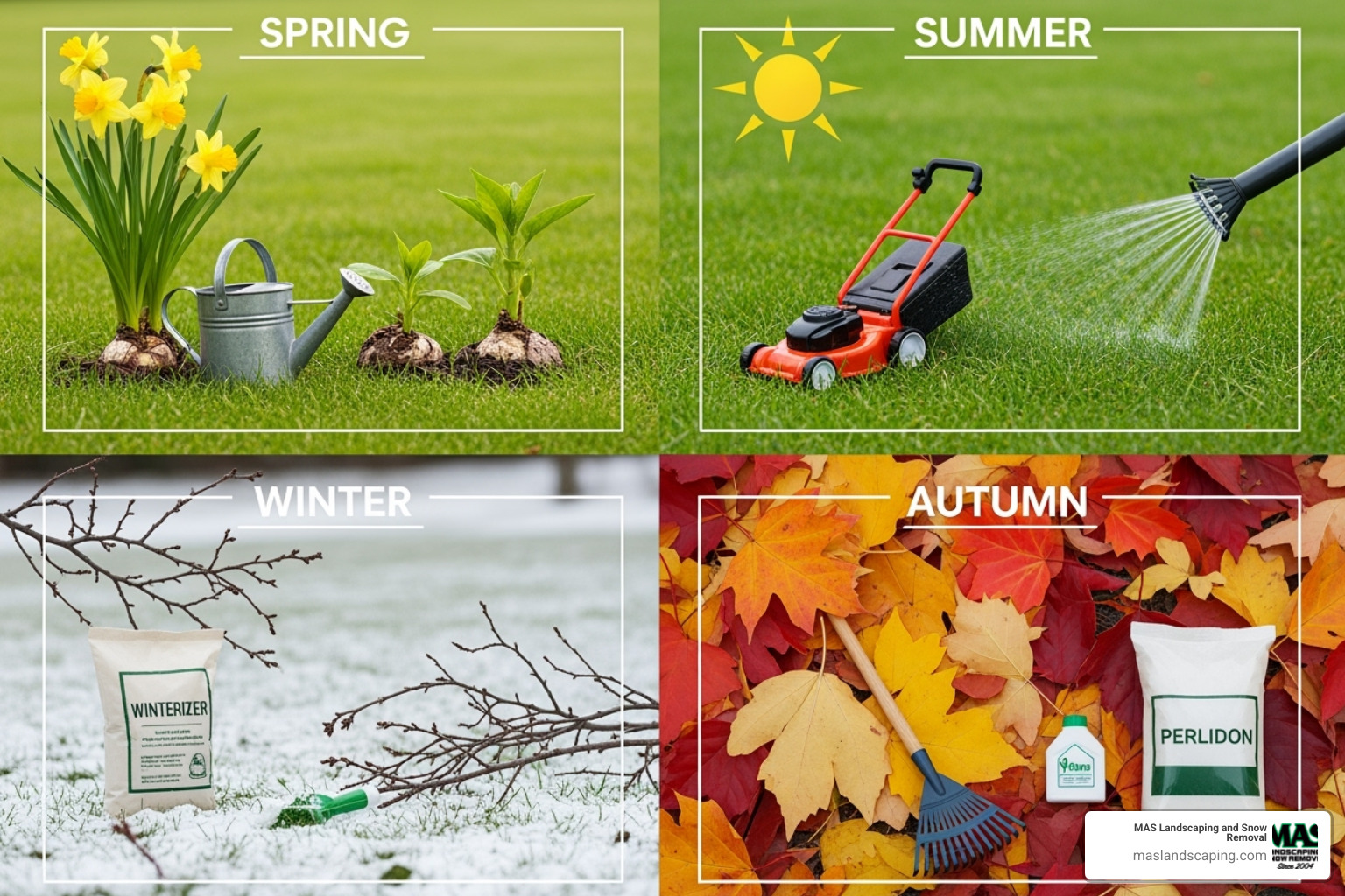 Calendar highlighting key lawn care tasks for each season - lawn care and maintenance Calendar highlighting key lawn care tasks for each season - lawn care and maintenance