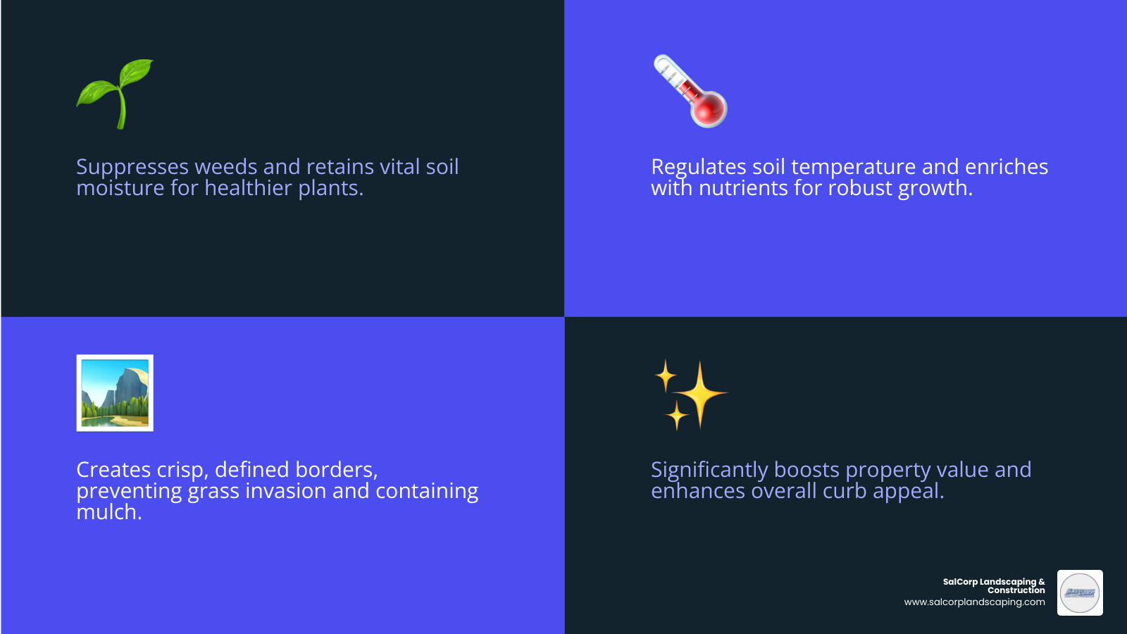 Infographic: Top Benefits of Mulching and Edging Services - Mulching and Edging Services infographic 4_facts_emoji_blue Infographic: Top Benefits of Mulching and Edging Services - Mulching and Edging Services infographic 4_facts_emoji_blue