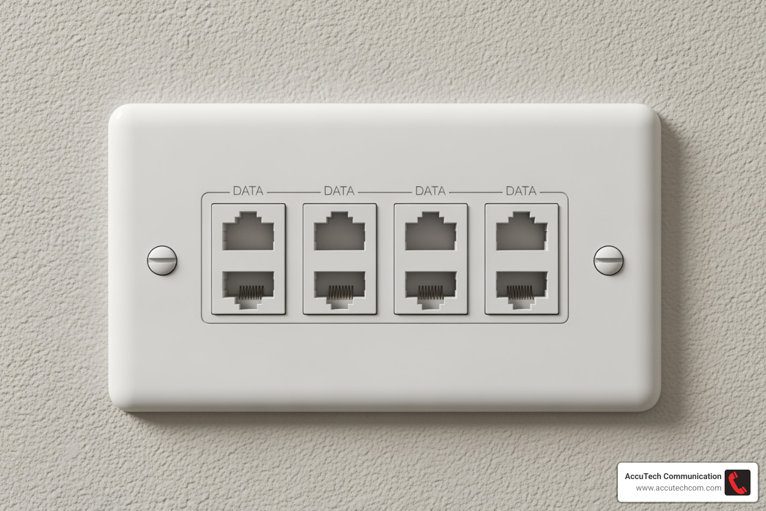 Clean, professional wall plate with multiple network jacks - network cable wall conduit