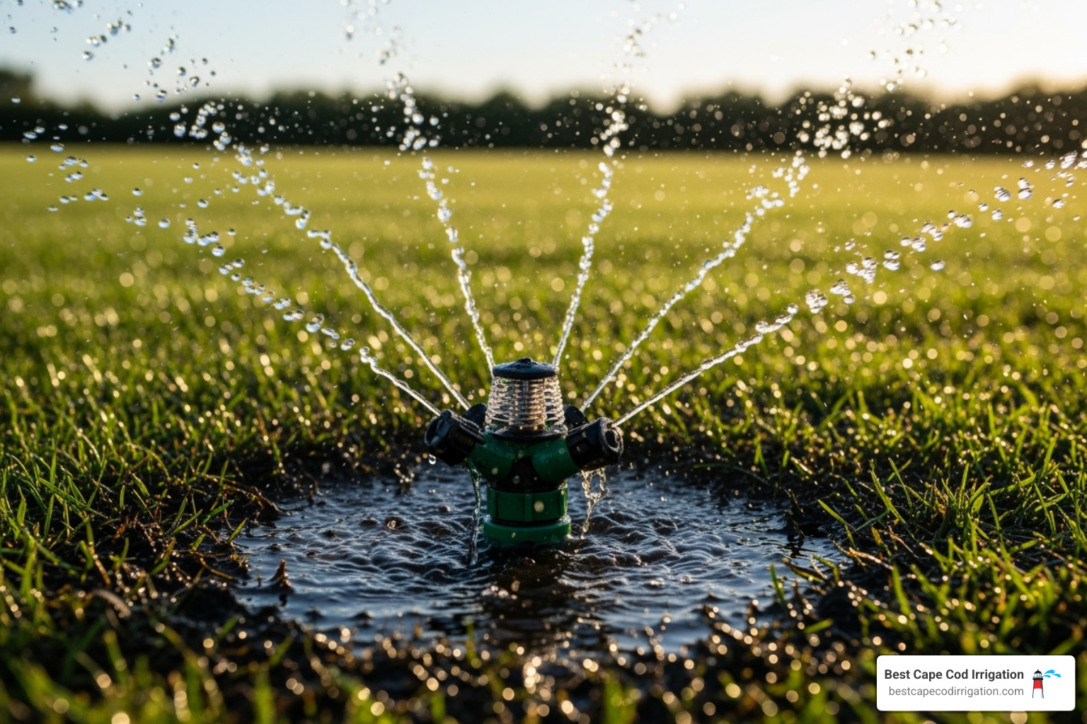 sputtering sprinkler head causing a muddy puddle - yard sprinkler repair near me