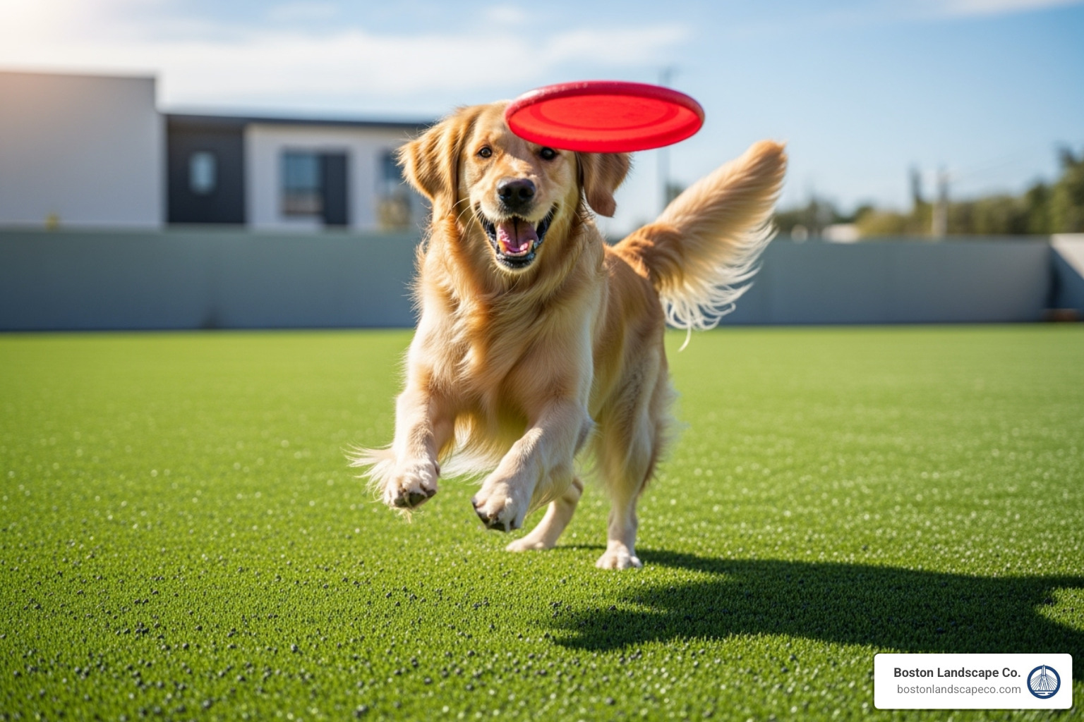 a happy dog playing on artificial turf - Artificial Grass Installation a happy dog playing on artificial turf - Artificial Grass Installation