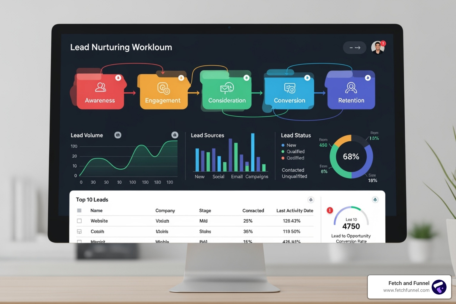 CRM dashboard showing lead nurturing workflow - lead nurturing process CRM dashboard showing lead nurturing workflow - lead nurturing process