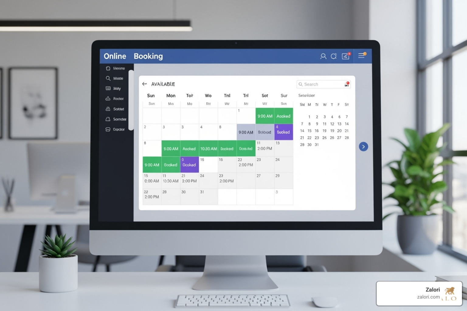 website's online booking calendar with available time slots - virtual jewelry appointment website's online booking calendar with available time slots - virtual jewelry appointment