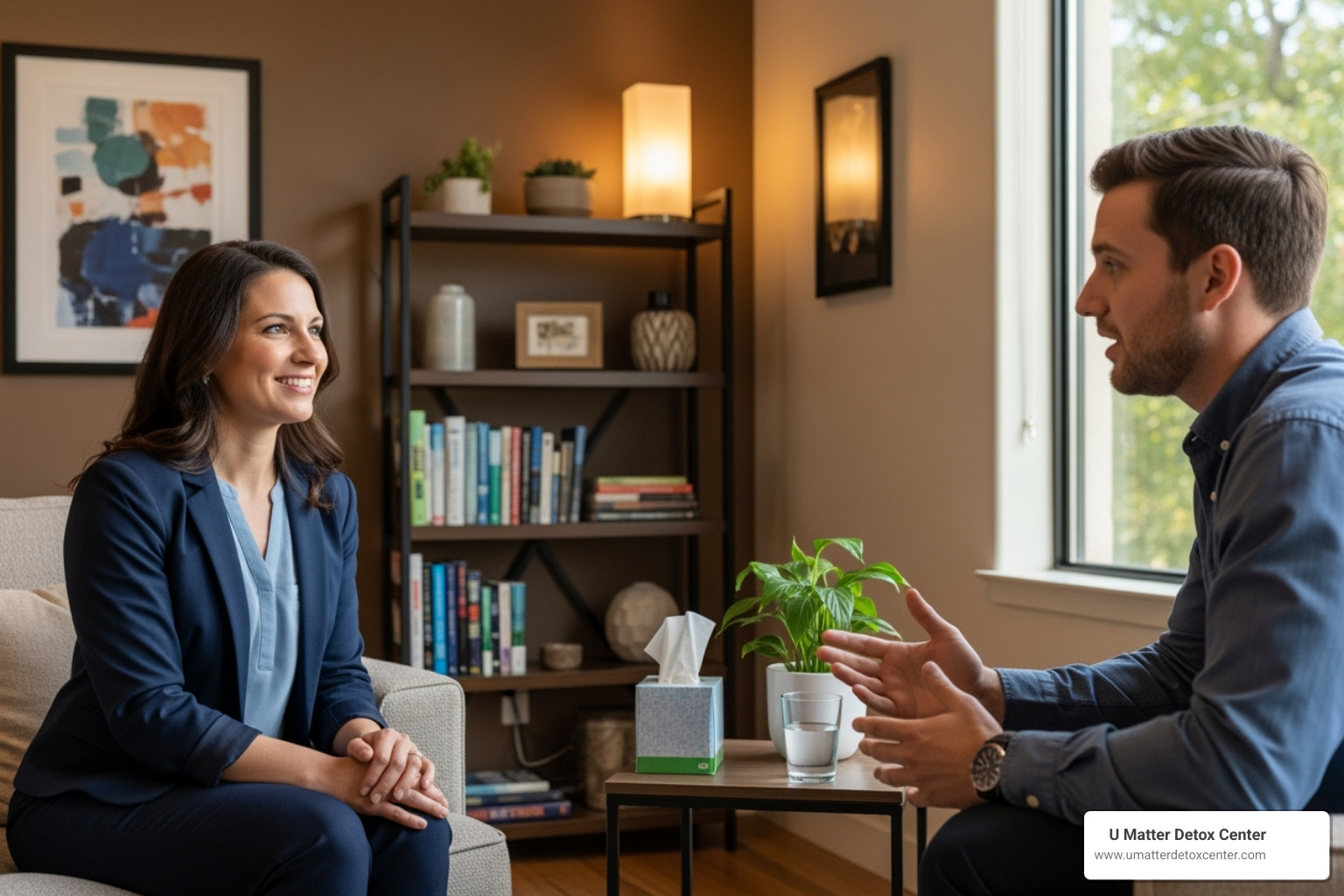 A supportive one-on-one counseling session - holistic rehab