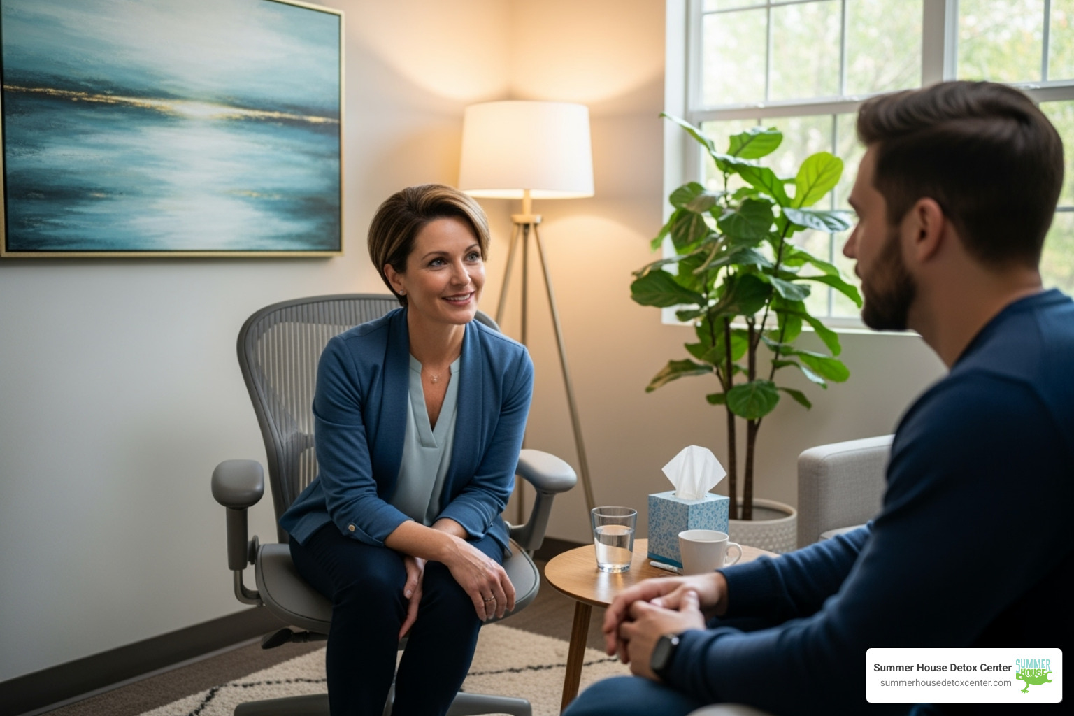 A compassionate therapist speaking with a patient - best substance abuse treatment centers A compassionate therapist speaking with a patient - best substance abuse treatment centers