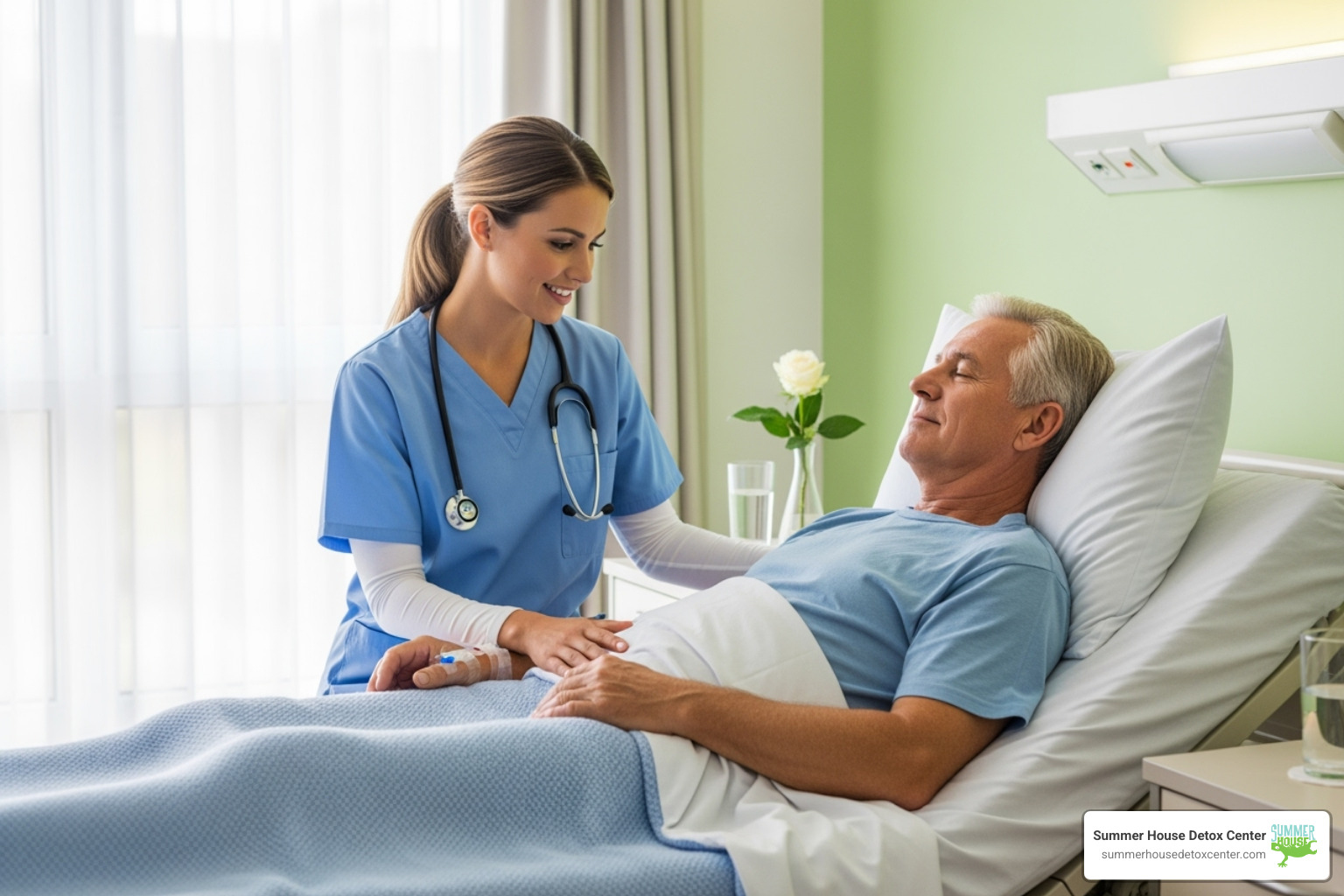 A medical professional monitoring a patient in a comfortable setting - best substance abuse treatment centers A medical professional monitoring a patient in a comfortable setting - best substance abuse treatment centers