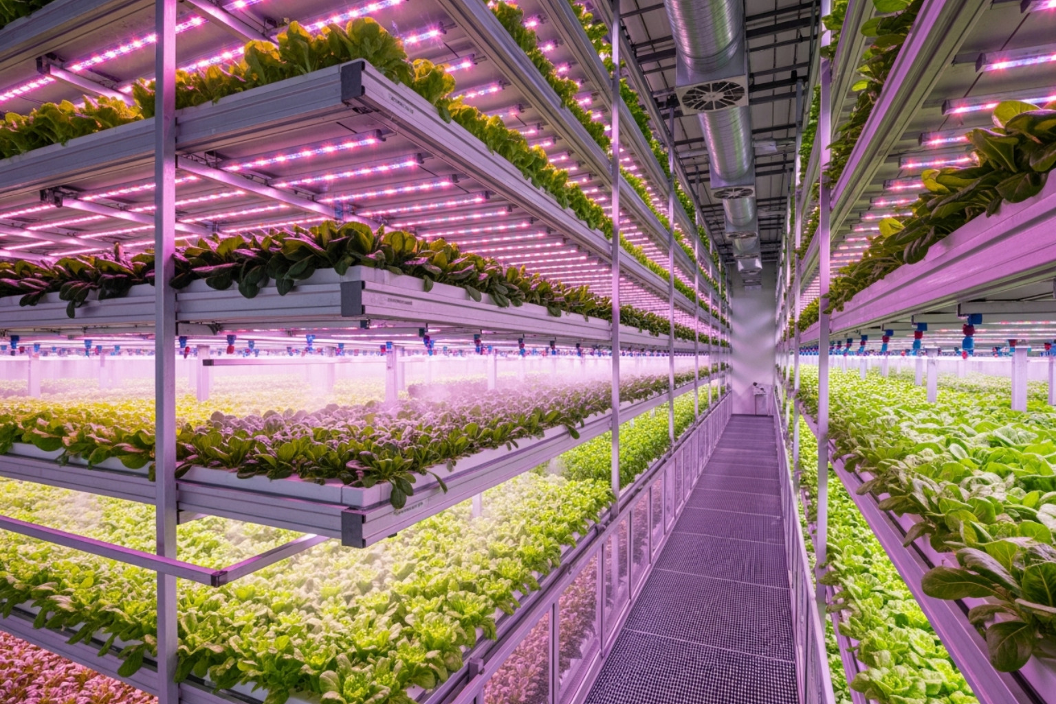 Vertical farm interior - Sustainable food practices