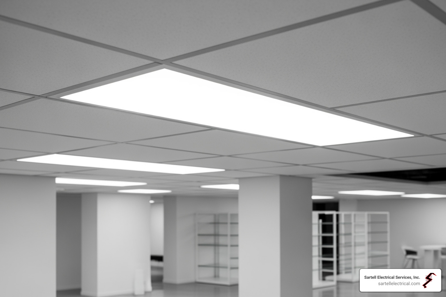 energy-efficient LED lighting fixture in a commercial setting - Commercial Electrical Services energy-efficient LED lighting fixture in a commercial setting - Commercial Electrical Services