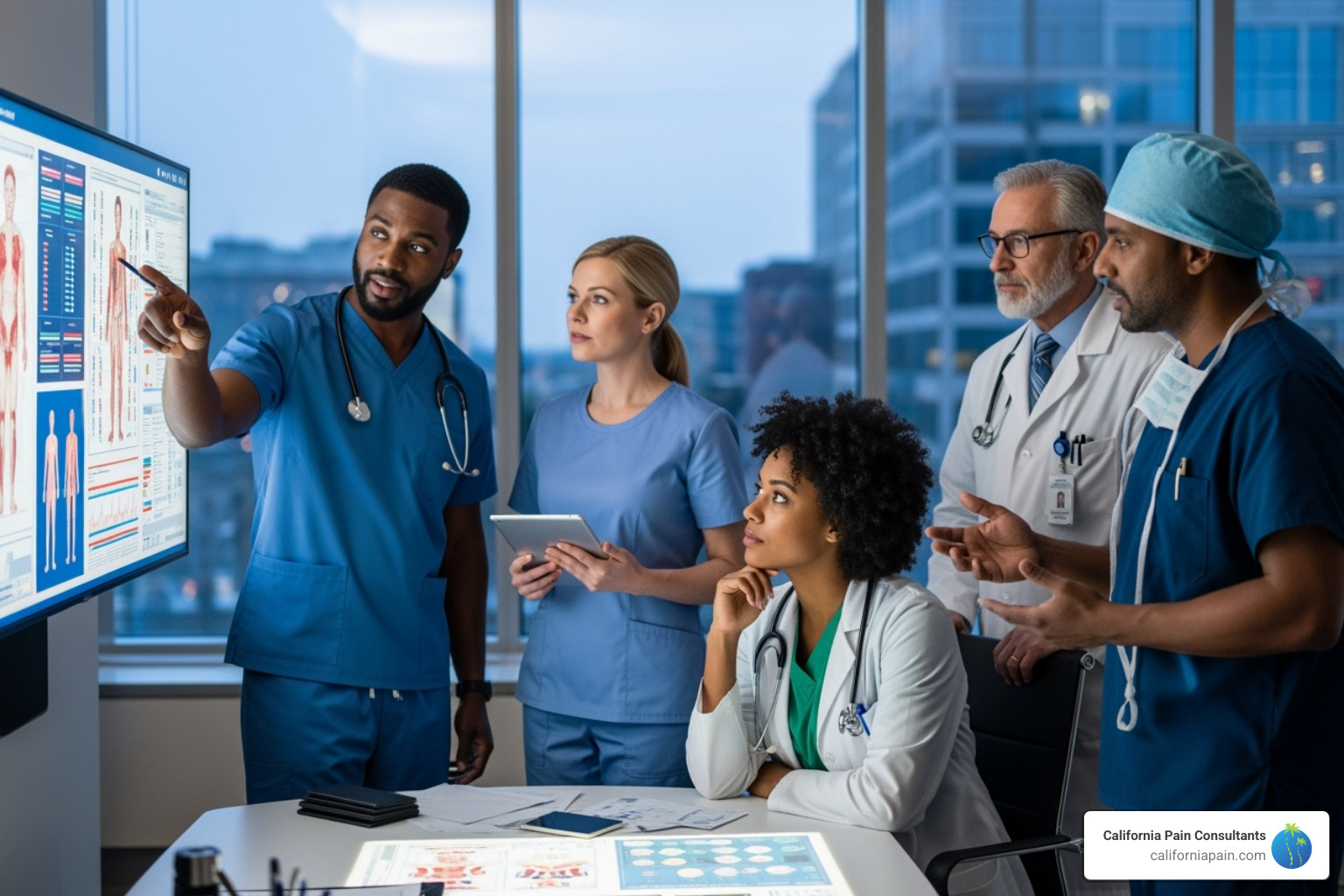 diverse healthcare team collaborating - what is the treatment for chronic pain